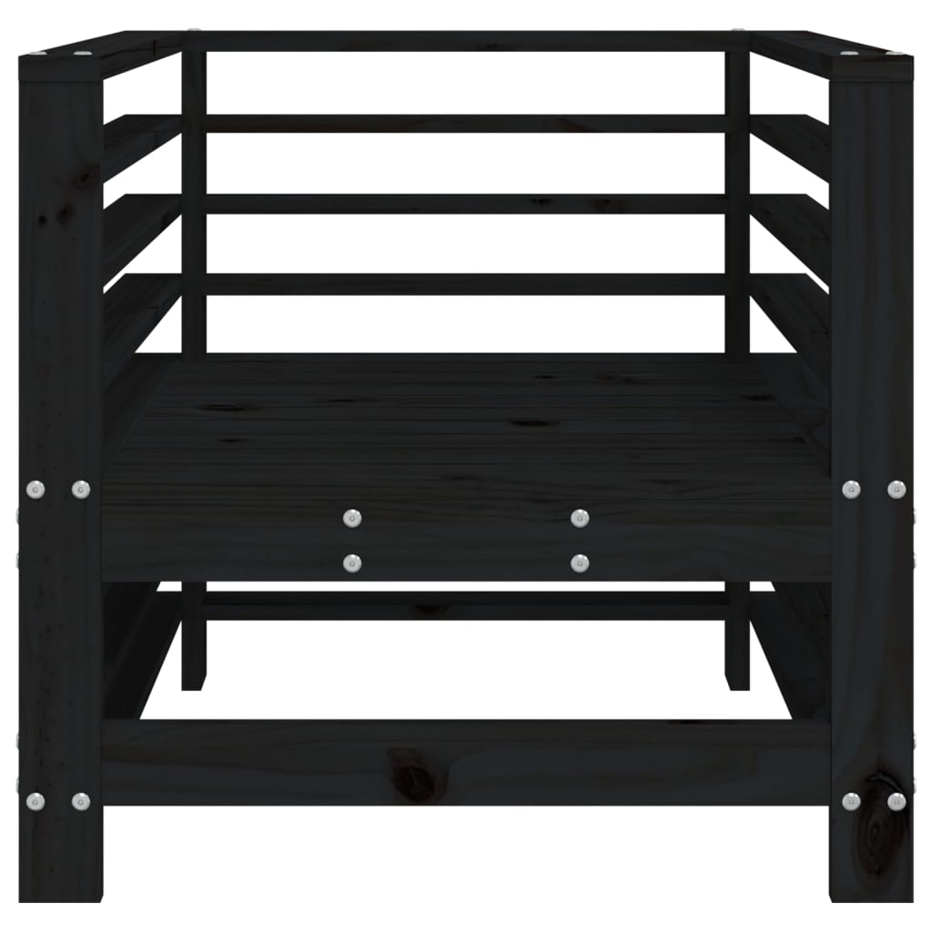 Tuinstoelen 2 St Massief Grenenhout Zwart Zwart grenenhout Armstoel (2 st)