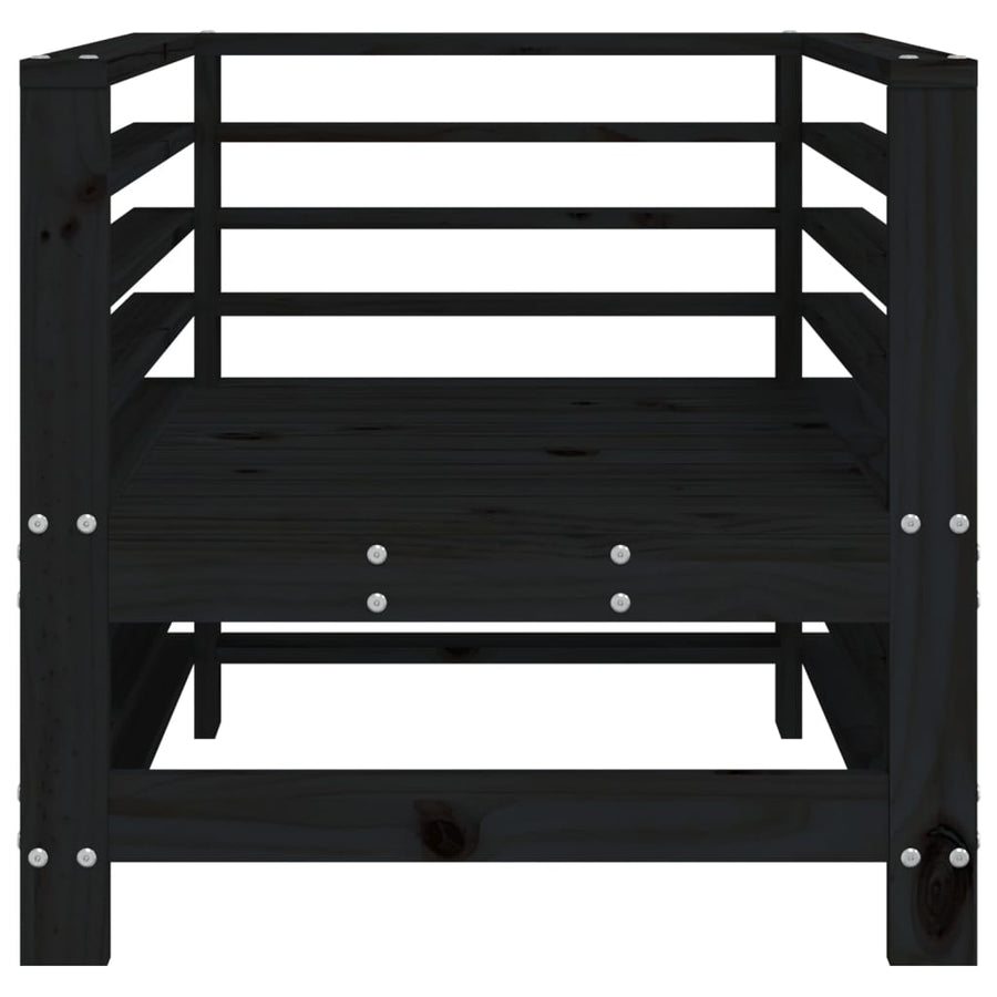 Tuinstoelen 2 St Massief Grenenhout Zwart Zwart grenenhout Armstoel (2 st)