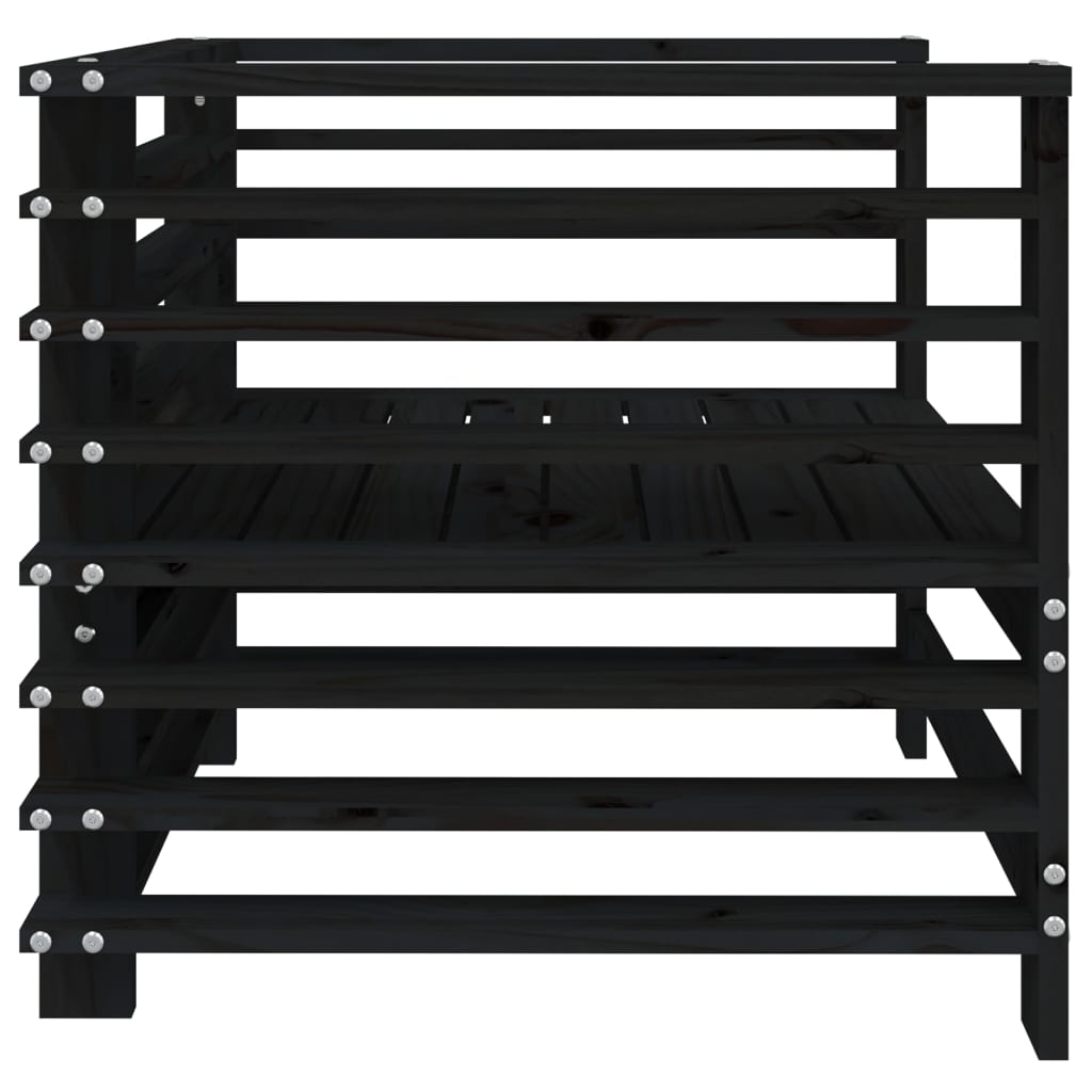 Tuinstoelen 2 St Massief Grenenhout Zwart Zwart grenenhout Armstoel (2 st)