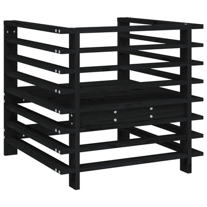 Tuinstoelen 2 St Massief Grenenhout Zwart Zwart grenenhout Armstoel (2 st)