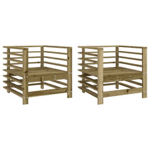 Tuinstoelen 2 St Geïmpregneerd Hout Naturel geïmpregneerd Armstoel (2 st)