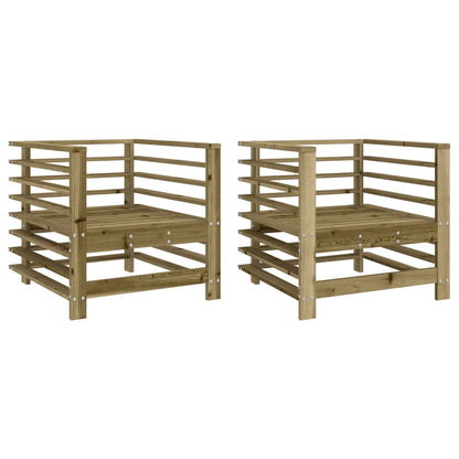 Tuinstoelen 2 St Geïmpregneerd Hout Naturel geïmpregneerd Armstoel (2 st)