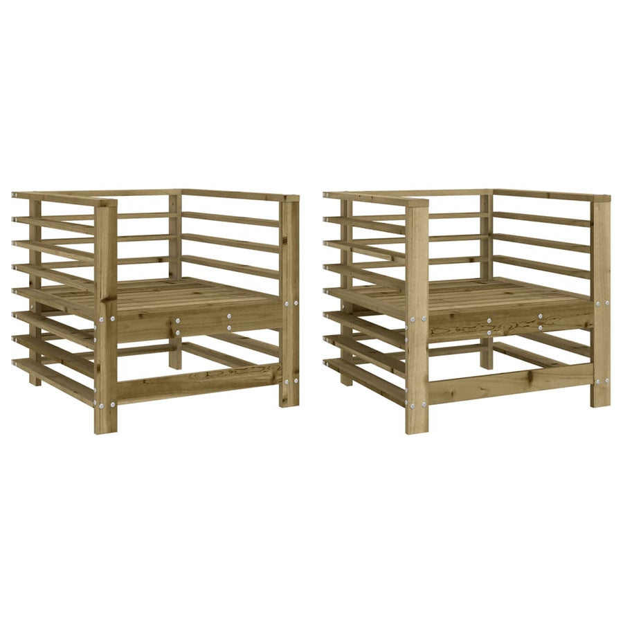 Tuinstoelen 2 St Geïmpregneerd Hout Naturel geïmpregneerd Armstoel (2 st)