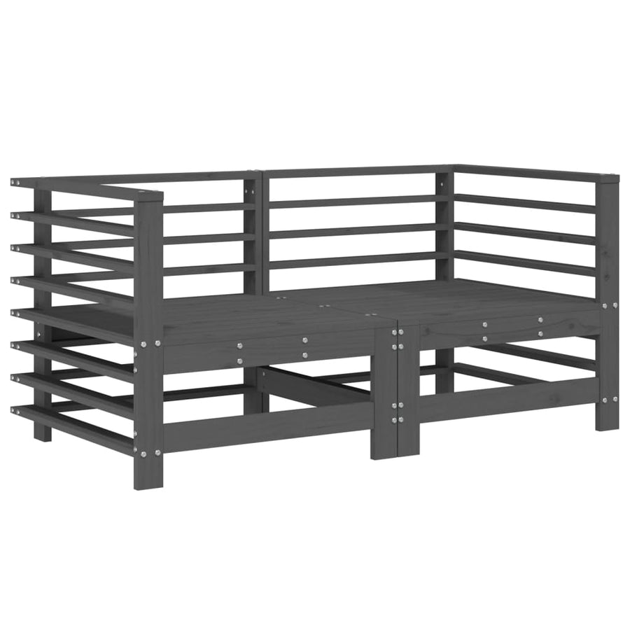 Tuinhoekbanken 2 St Massief Grenenhout Grijs Grijs grenenhout Hoekbank (2 st)