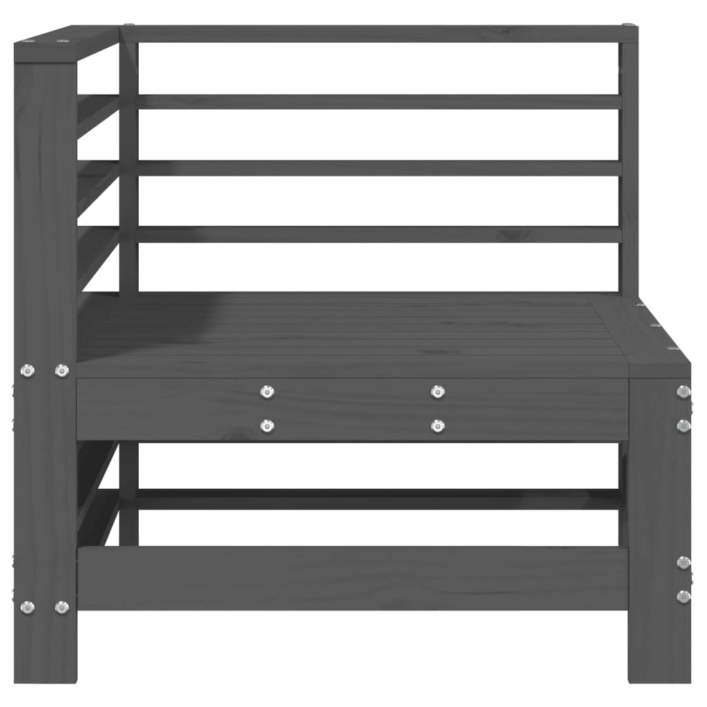 Tuinhoekbanken 2 St Massief Grenenhout Grijs Grijs grenenhout Hoekbank (2 st)