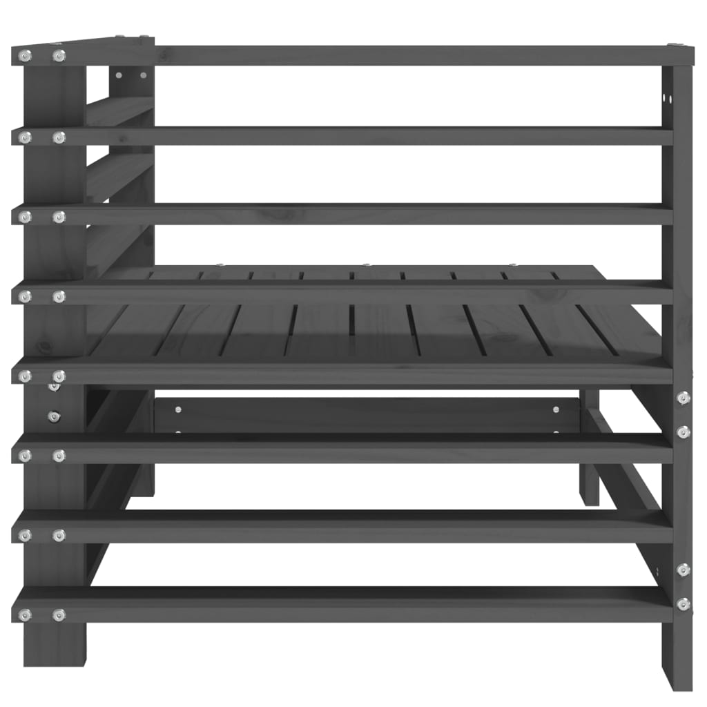 Tuinhoekbanken 2 St Massief Grenenhout Grijs Grijs grenenhout Hoekbank (2 st)