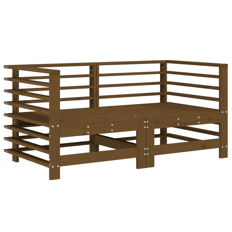 Tuinhoekbanken 2 St Massief Grenenhout Honingbruin Honingbruin grenenhout Hoekbank (2 st)