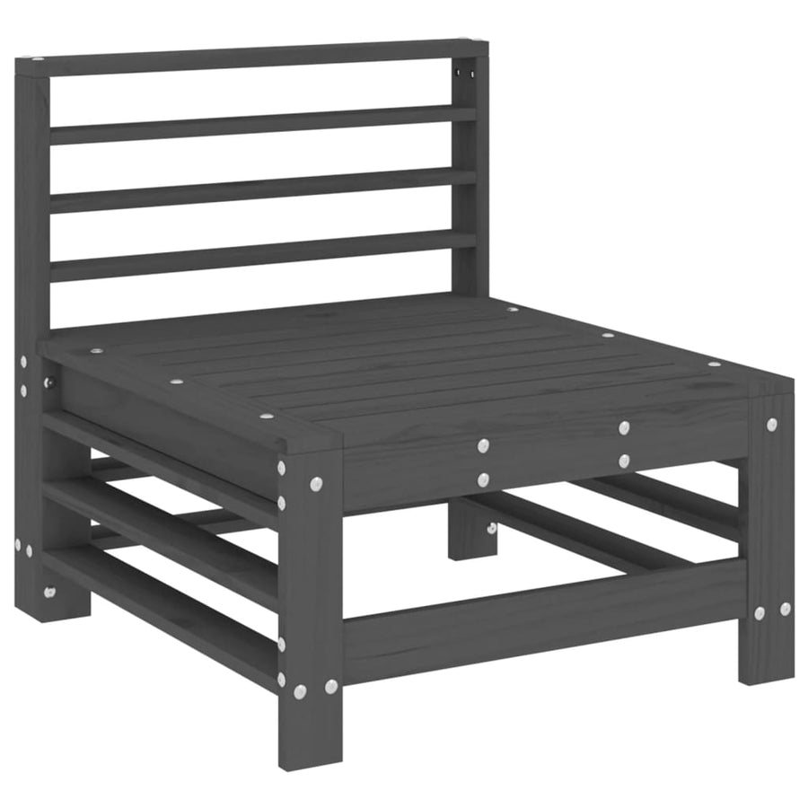 Tuinmiddenbanken 2 St Massief Grenenhout Grijs Grijs grenenhout Middenbank (2 st)