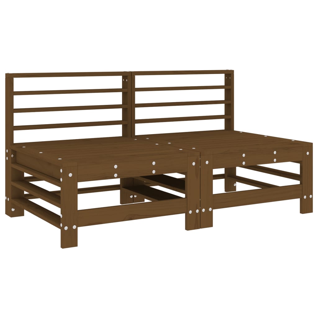 Tuinmiddenbanken 2 St Massief Grenenhout Honingbruin Honingbruin grenenhout Middenbank (2 st)