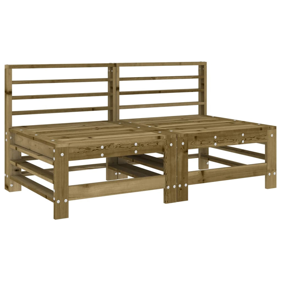 Tuinmiddenbanken 2 St Geïmpregneerd Grenenhout Naturel geïmpregneerd Middenbank (2 st)