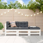 Loungeset 3-delig massief grenenhout wit