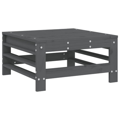 3-Delige Loungeset Massief Grenenhout Grijs Grijs grenenhout hoek + midden + voetensteun