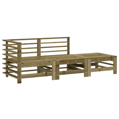 3-Delige Loungeset Geïmpregneerd Grenenhout Naturel geïmpregneerd hoek + midden + voetensteun