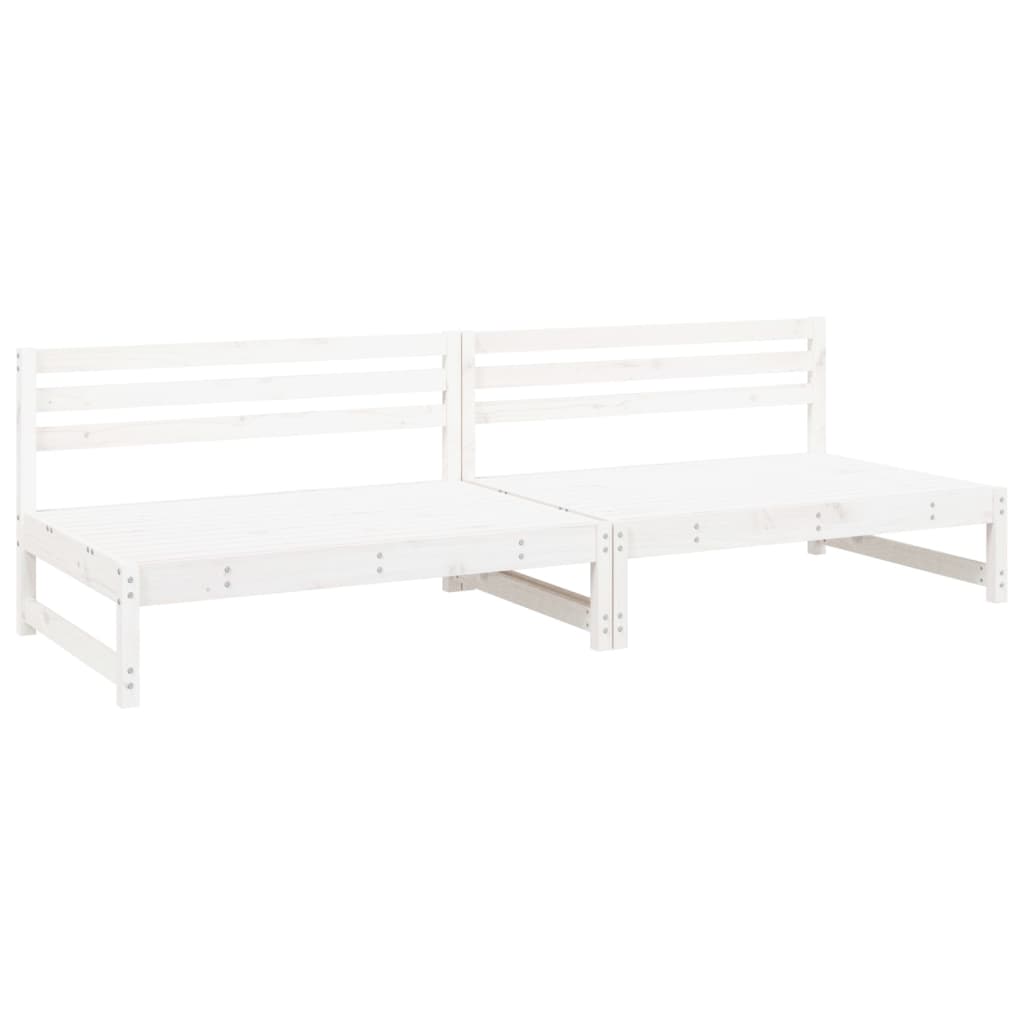 Tuinmiddenbanken 2 St 20X80 Cm Massief Grenenhout Wit Wit grenenhout Middenbank (2 st)