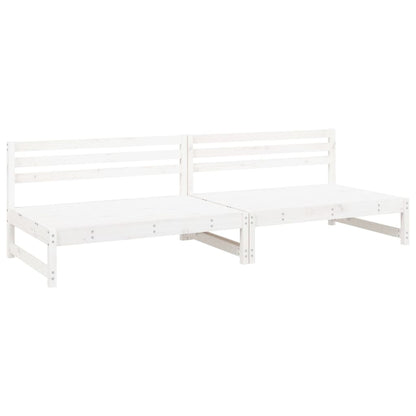 Tuinmiddenbanken 2 St 20X80 Cm Massief Grenenhout Wit Wit grenenhout Middenbank (2 st)