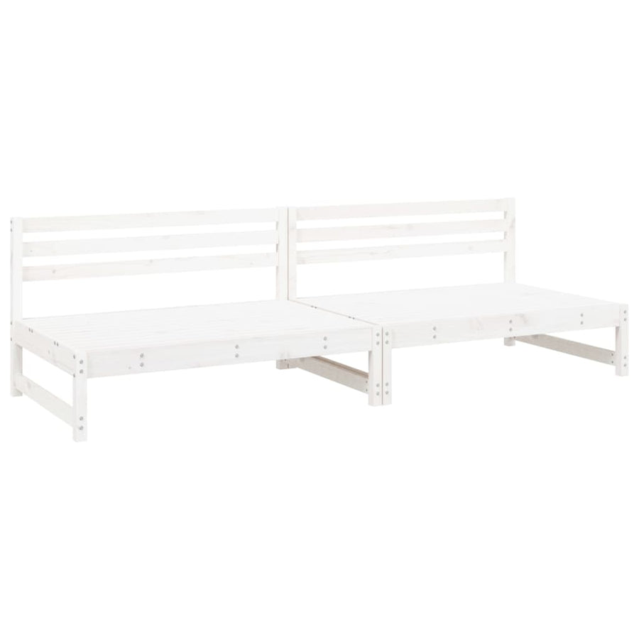 Tuinmiddenbanken 2 St 20X80 Cm Massief Grenenhout Wit Wit grenenhout Middenbank (2 st)