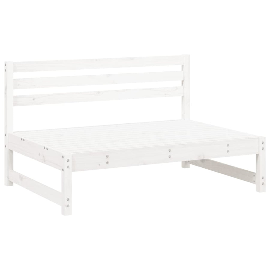Tuinmiddenbanken 2 St 20X80 Cm Massief Grenenhout Wit Wit grenenhout Middenbank (2 st)