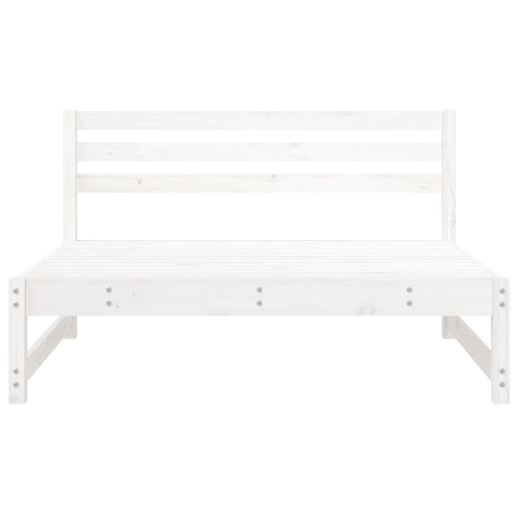 Tuinmiddenbanken 2 St 20X80 Cm Massief Grenenhout Wit Wit grenenhout Middenbank (2 st)