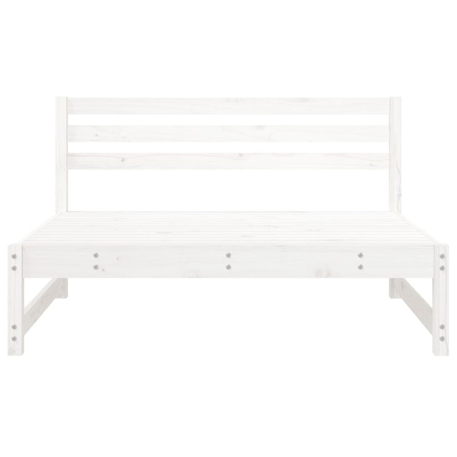 Tuinmiddenbanken 2 St 20X80 Cm Massief Grenenhout Wit Wit grenenhout Middenbank (2 st)