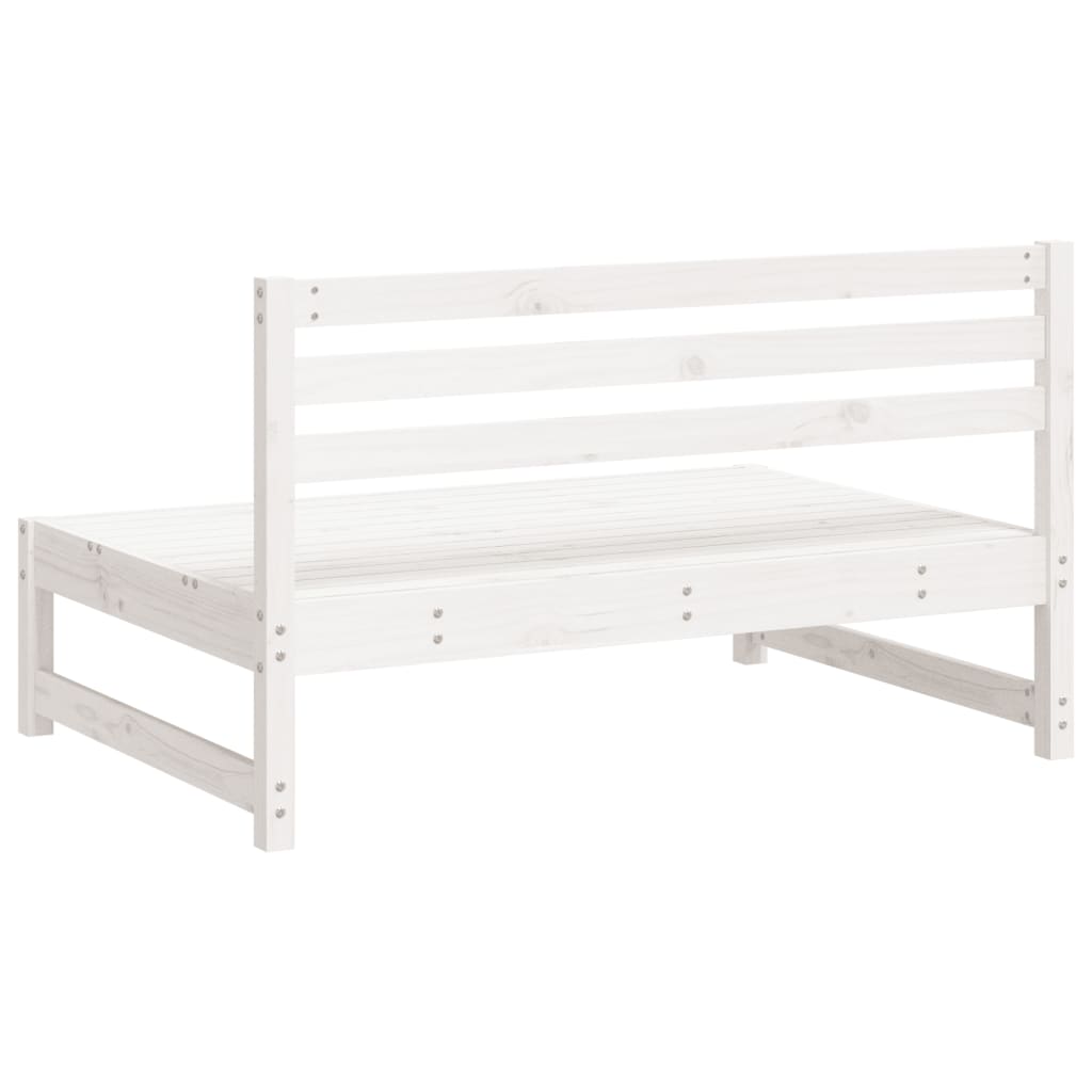Tuinmiddenbanken 2 St 20X80 Cm Massief Grenenhout Wit Wit grenenhout Middenbank (2 st)