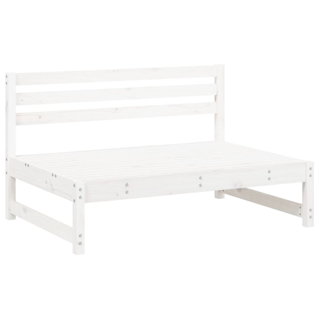 2-Delige Loungeset Massief Grenenhout Wit Wit grenenhout midden + voetensteun