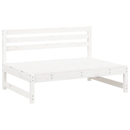 2-Delige Loungeset Massief Grenenhout Wit Wit grenenhout midden + voetensteun