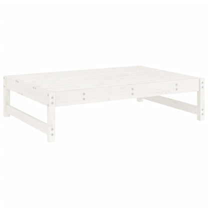 2-Delige Loungeset Massief Grenenhout Wit Wit grenenhout midden + voetensteun
