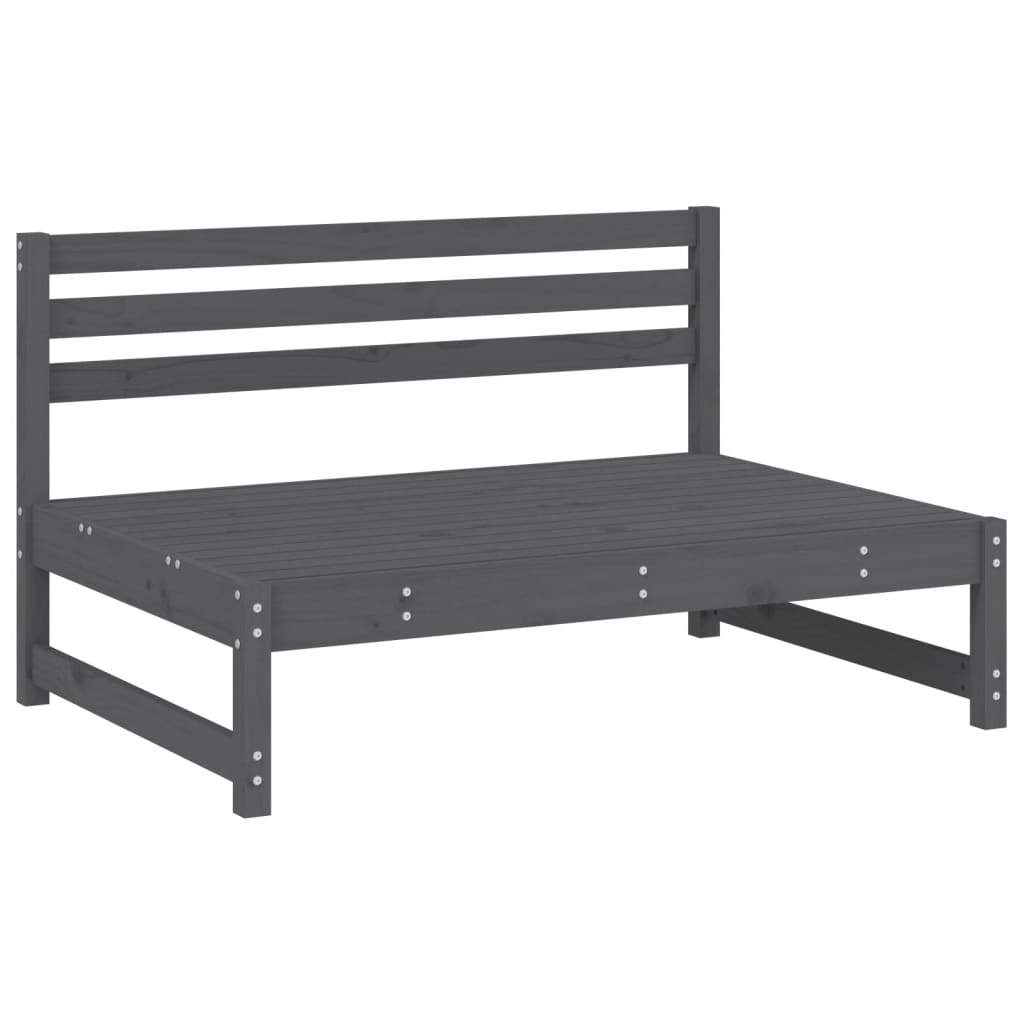 2-Delige Loungeset Massief Grenenhout Grijs Grijs grenenhout midden + voetensteun