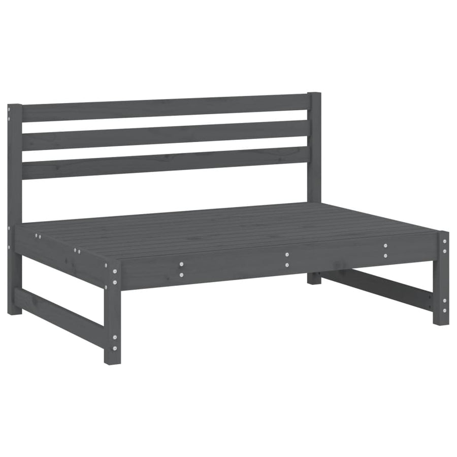 2-Delige Loungeset Massief Grenenhout Grijs Grijs grenenhout midden + voetensteun