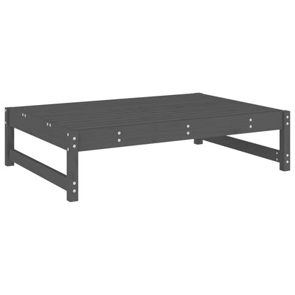 2-Delige Loungeset Massief Grenenhout Grijs Grijs grenenhout midden + voetensteun