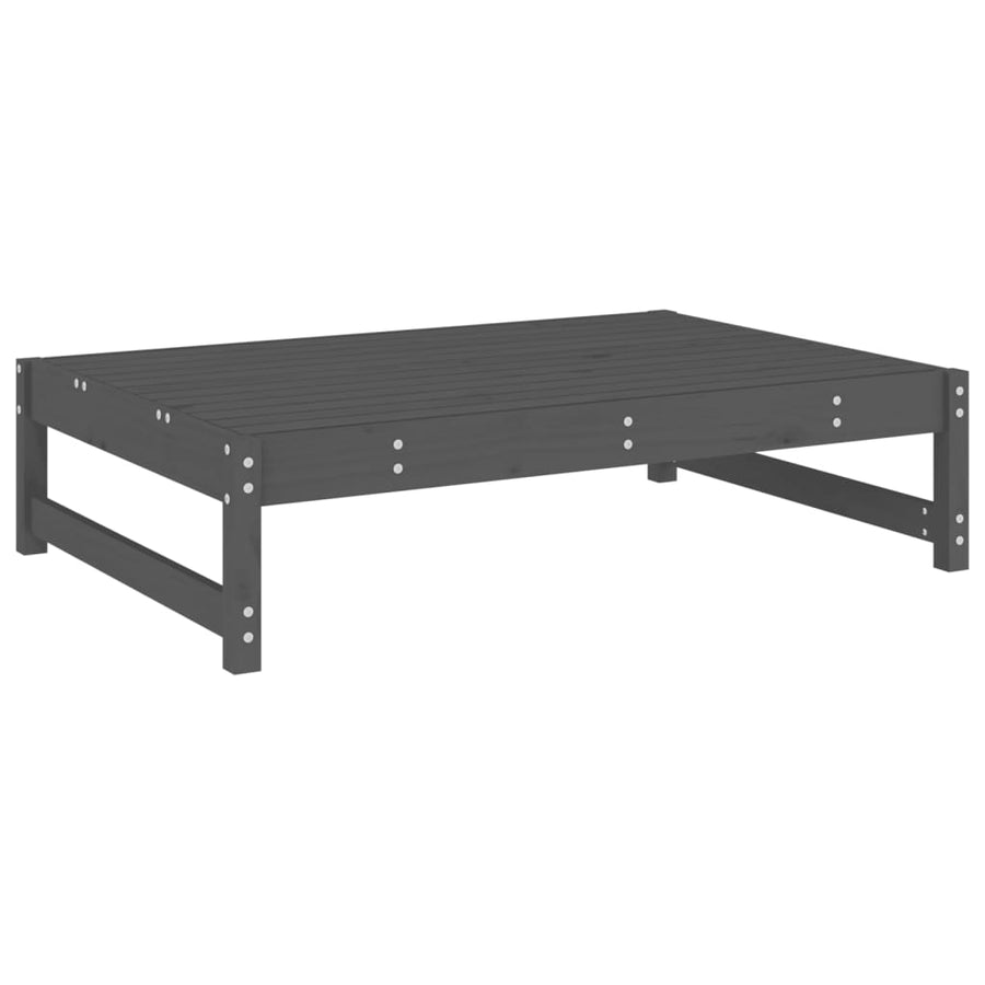 2-Delige Loungeset Massief Grenenhout Grijs Grijs grenenhout midden + voetensteun