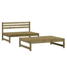 2-Delige Loungeset Geïmpregneerd Grenenhout Naturel geïmpregneerd midden + voetensteun