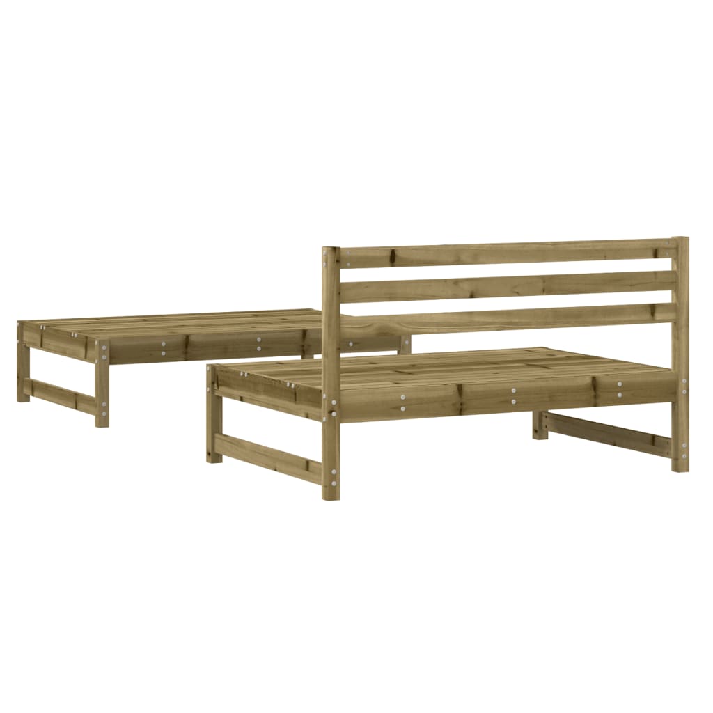 2-Delige Loungeset Geïmpregneerd Grenenhout Naturel geïmpregneerd midden + voetensteun