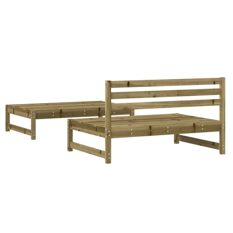 2-Delige Loungeset Geïmpregneerd Grenenhout Naturel geïmpregneerd midden + voetensteun