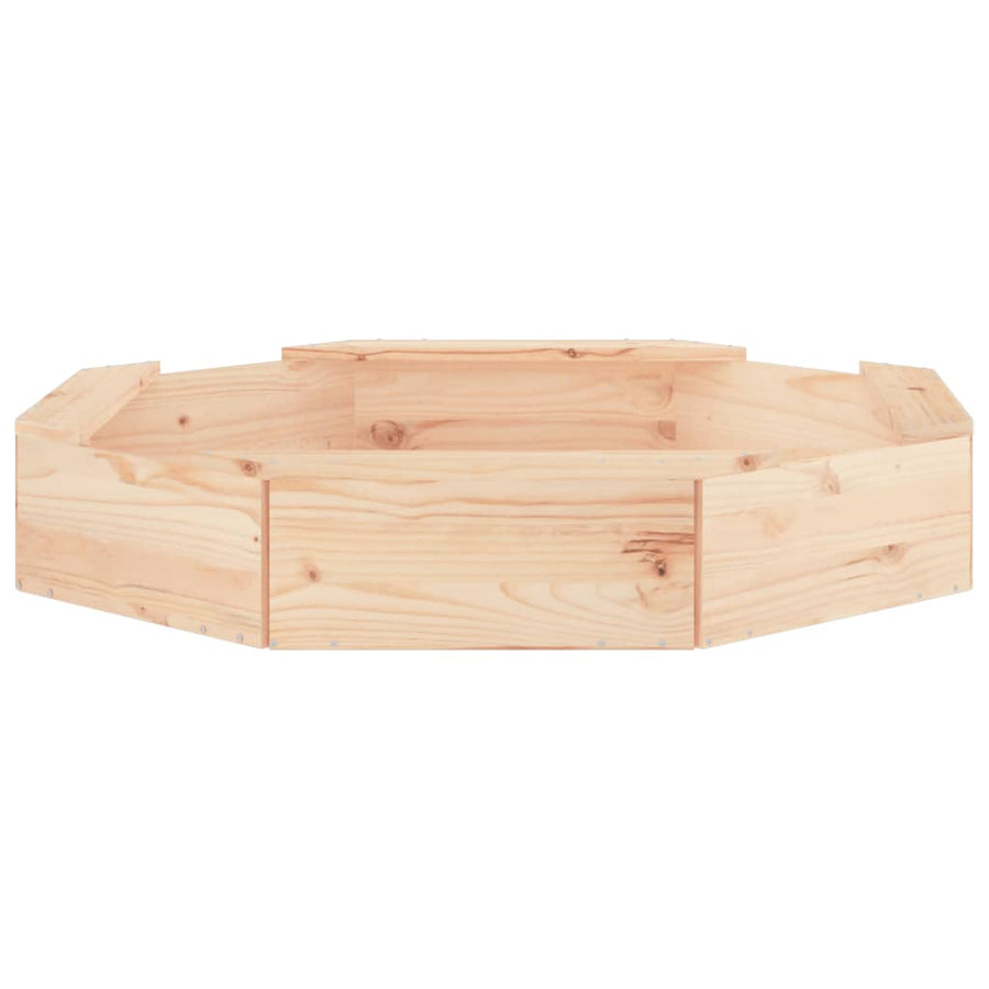 Zandbak Met Bankjes Achthoekig Massief Grenenhout 111 x 111 x 20 cm Natuurlijk grenenhout