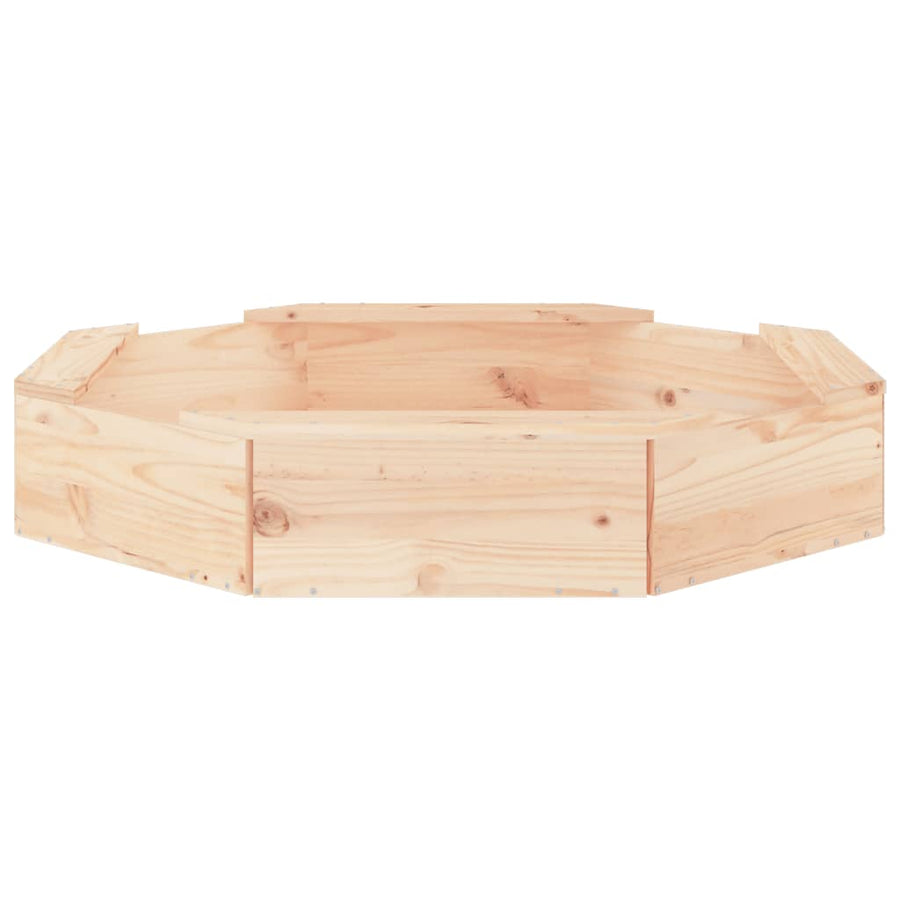 Zandbak Met Bankjes Achthoekig Massief Grenenhout 111 x 111 x 20 cm Natuurlijk grenenhout