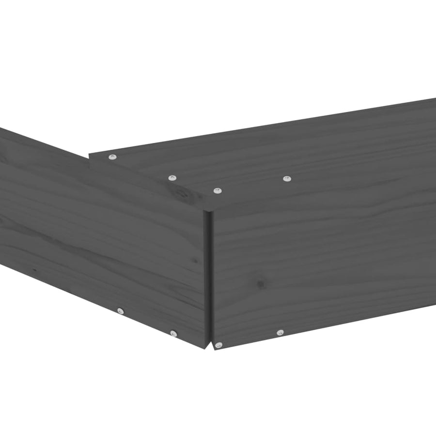 Zandbak Met Bankjes Achthoekig Massief Grenenhout Grijs 111 x 111 x 20 cm Grijs grenenhout