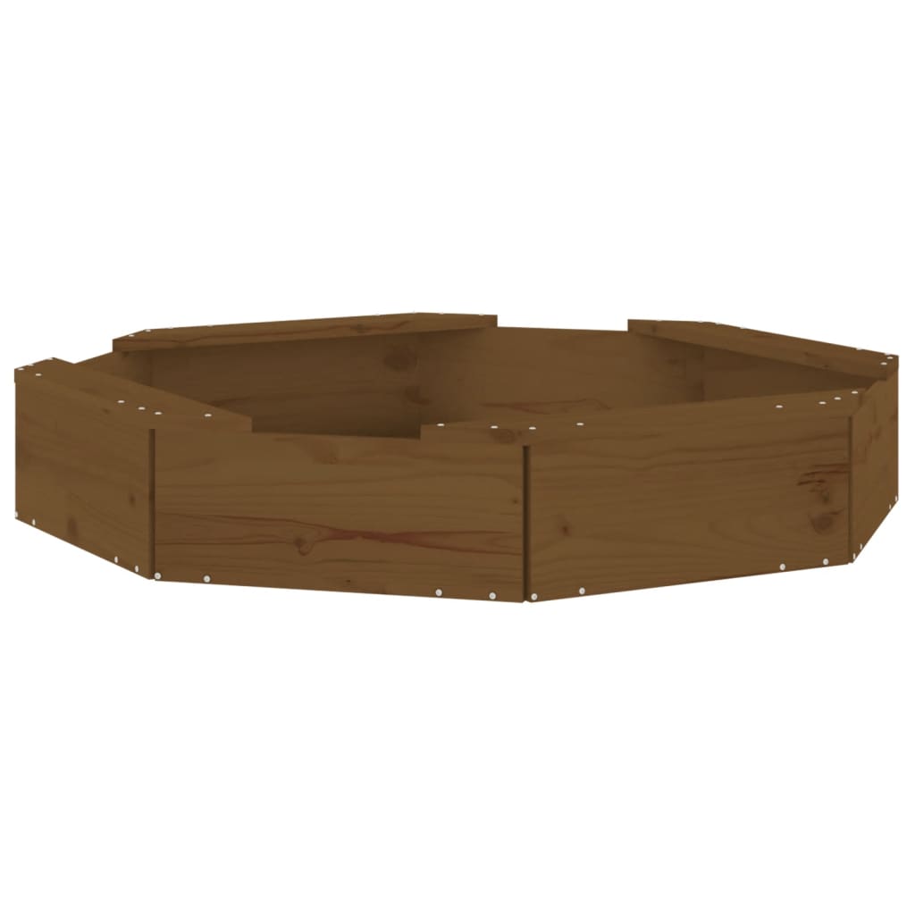 Zandbak Met Bankjes Achthoekig Massief Grenenhout Honingbruin 111 x 111 x 20 cm Honingbruin grenenhout
