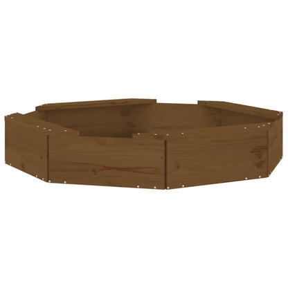 Zandbak Met Bankjes Achthoekig Massief Grenenhout Honingbruin 111 x 111 x 20 cm Honingbruin grenenhout