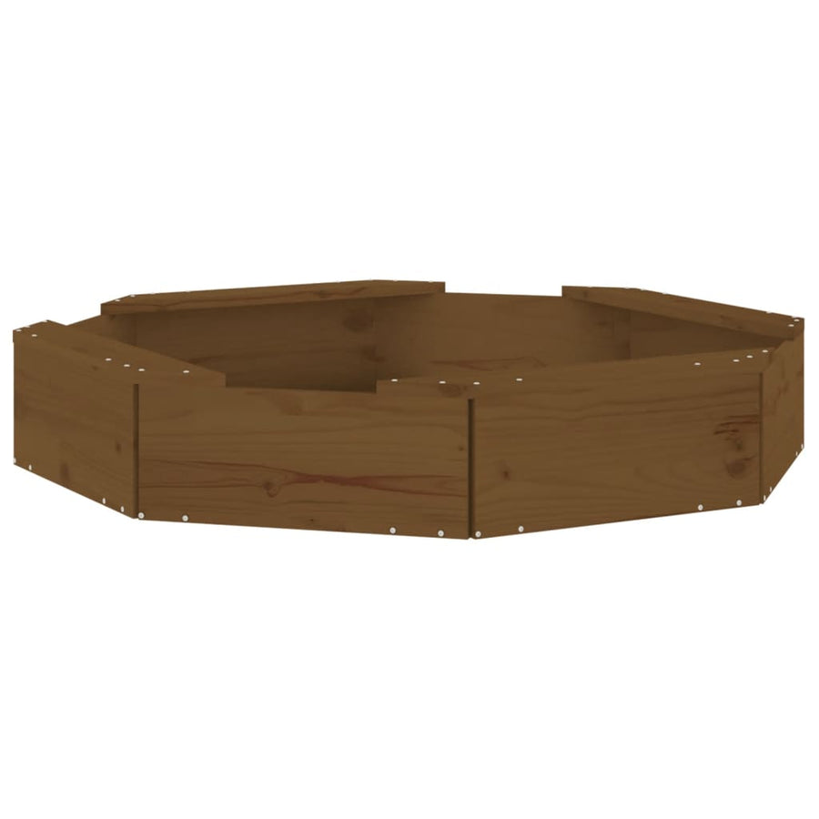 Zandbak Met Bankjes Achthoekig Massief Grenenhout Honingbruin 111 x 111 x 20 cm Honingbruin grenenhout