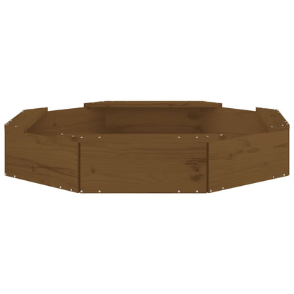 Zandbak Met Bankjes Achthoekig Massief Grenenhout Honingbruin 111 x 111 x 20 cm Honingbruin grenenhout