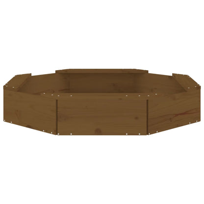 Zandbak Met Bankjes Achthoekig Massief Grenenhout Honingbruin 111 x 111 x 20 cm Honingbruin grenenhout