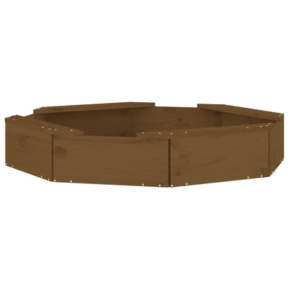 Zandbak Met Bankjes Achthoekig Massief Grenenhout Honingbruin 111 x 111 x 20 cm Honingbruin grenenhout