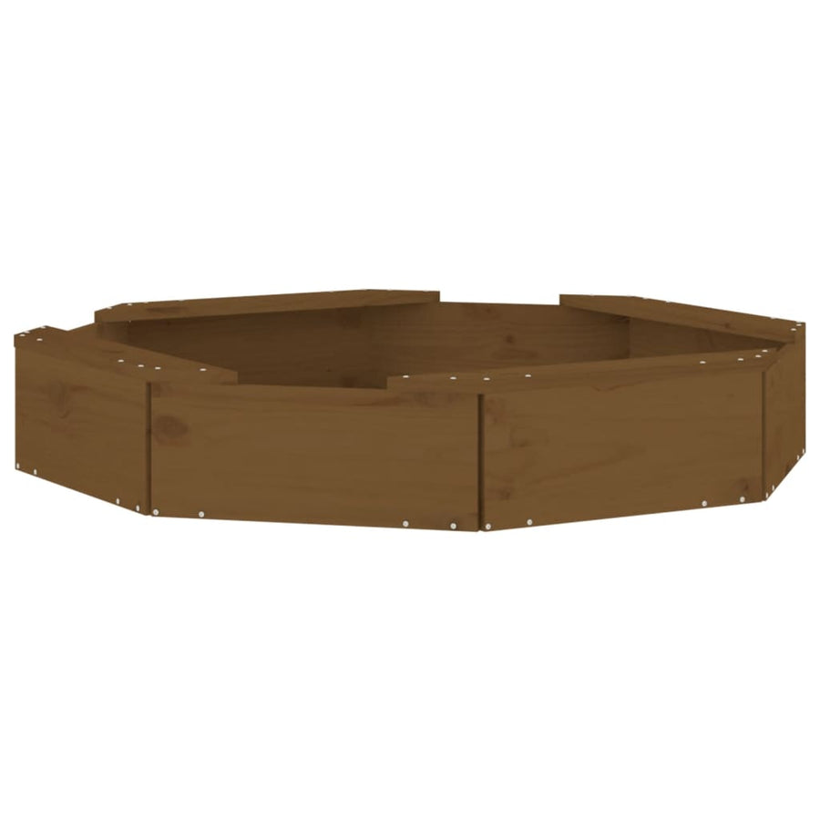 Zandbak Met Bankjes Achthoekig Massief Grenenhout Honingbruin 111 x 111 x 20 cm Honingbruin grenenhout