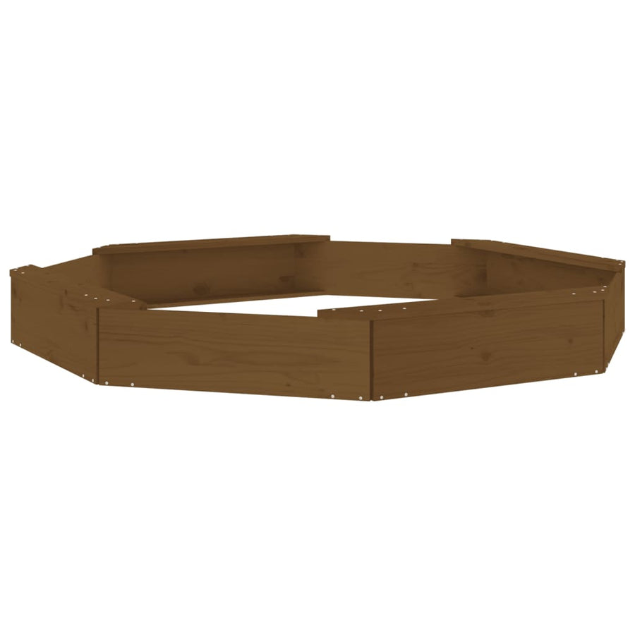 Zandbak Met Bankjes Achthoekig Massief Grenenhout Honingbruin 159.5 x 159.5 x 20 cm Honingbruin grenenhout