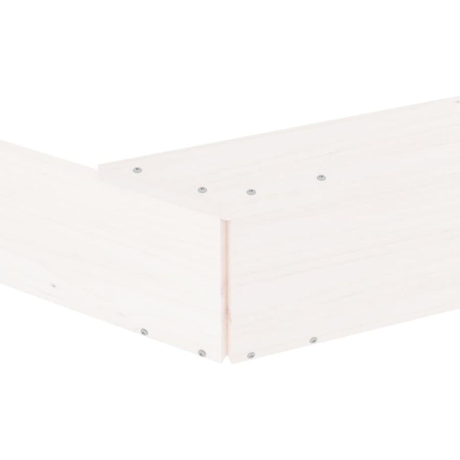Zandbak Met Bankjes Achthoekig Massief Grenenhout Wit 232 x 232 x 20 cm Wit grenenhout