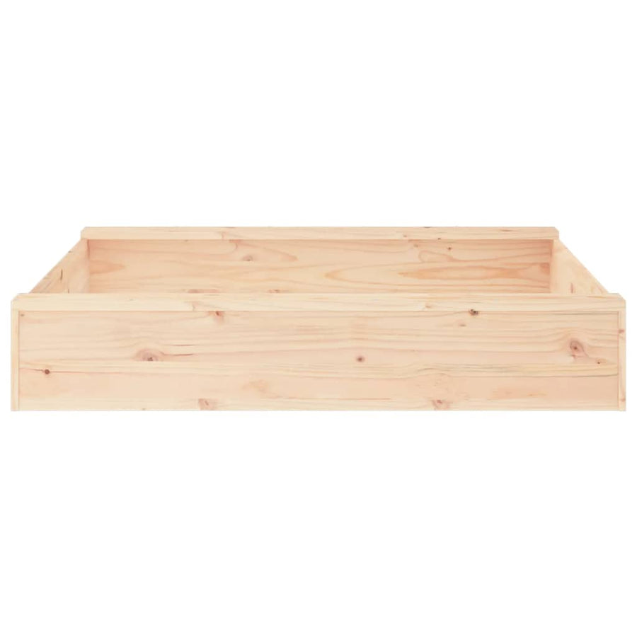 Zandbak Met Bankjes Vierkant Massief Grenenhout 111 x 111 x 20 cm Natuurlijk grenenhout