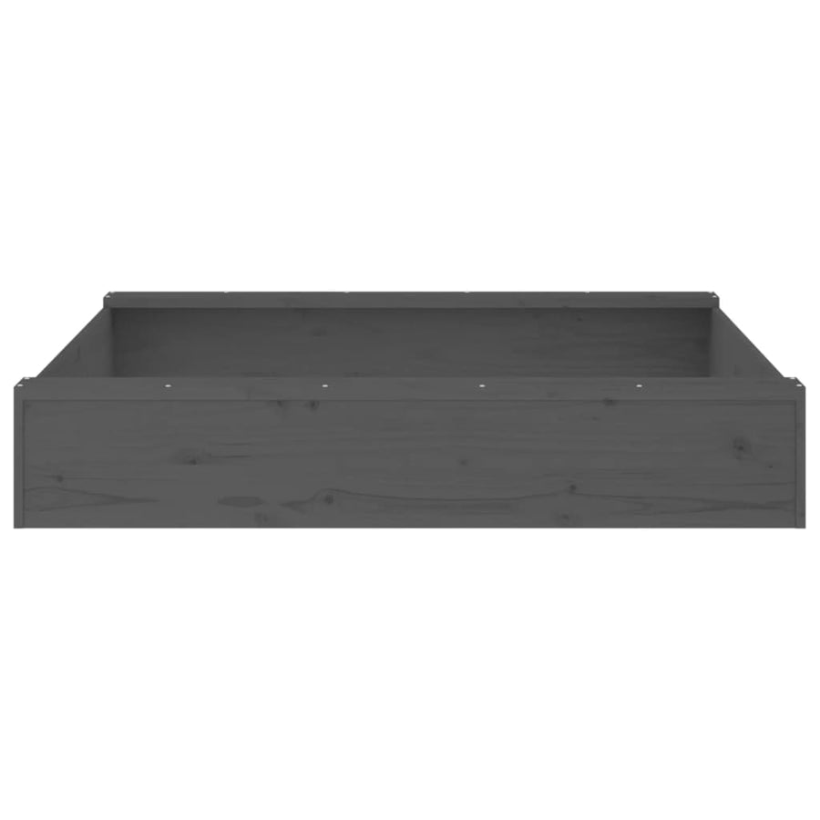 Zandbak Met Bankjes Vierkant Massief Grenenhout Grijs 111 x 111 x 20 cm Grijs grenenhout