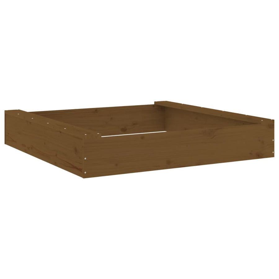 Zandbak Met Bankjes Vierkant Massief Grenenhout Honingbruin 111 x 111 x 20 cm Honingbruin grenenhout