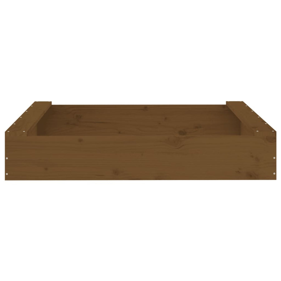 Zandbak Met Bankjes Vierkant Massief Grenenhout Honingbruin 111 x 111 x 20 cm Honingbruin grenenhout